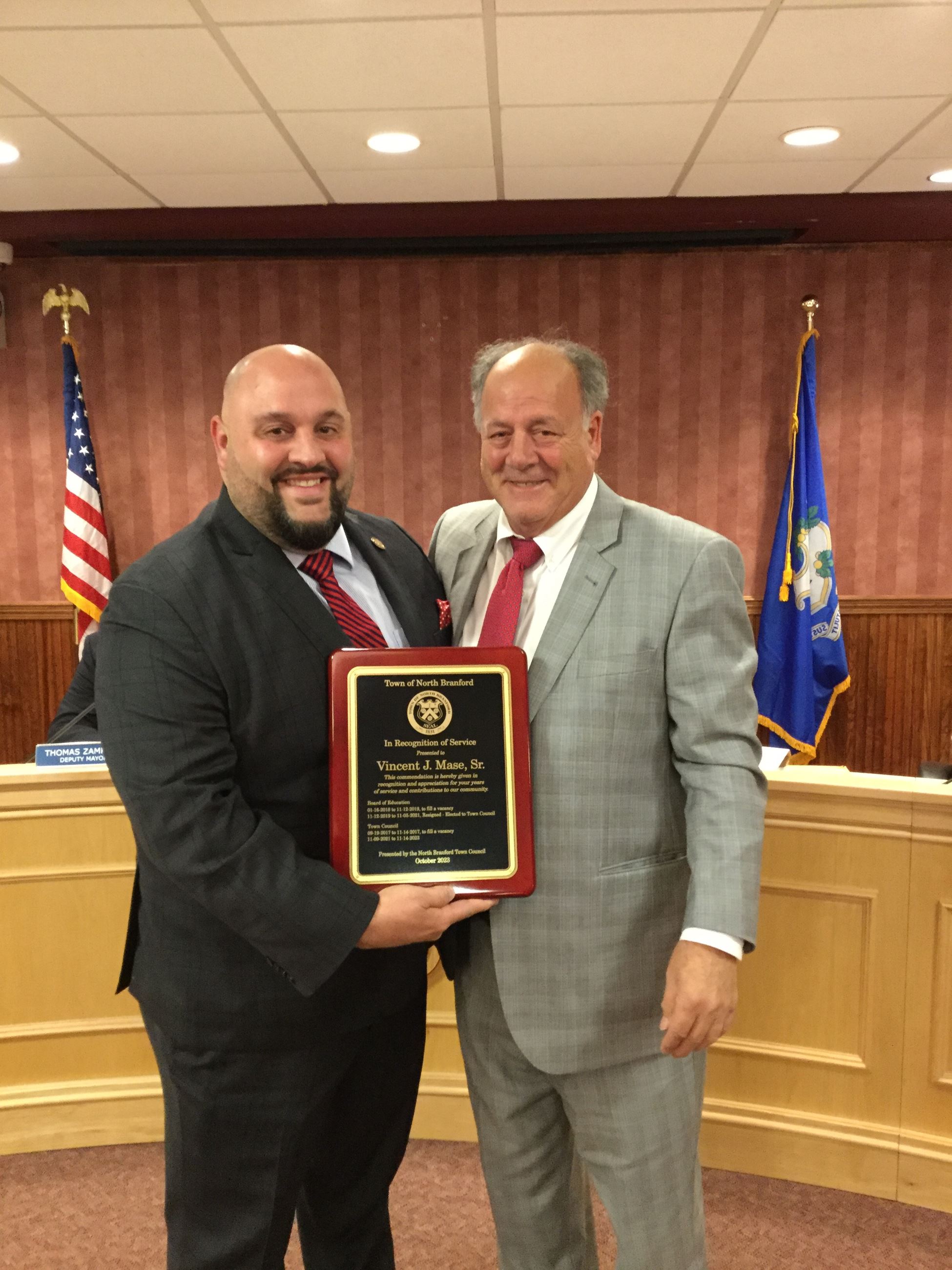 Outgoing Councilor Vincent Mase